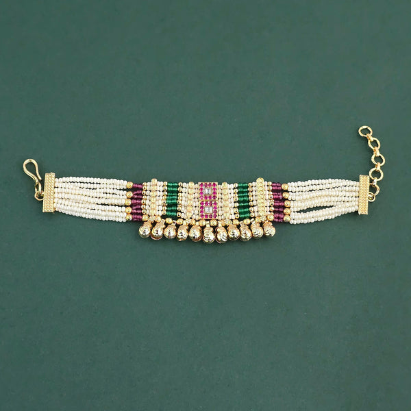 Antique Moti Bracelet With Gold Plating || 230407