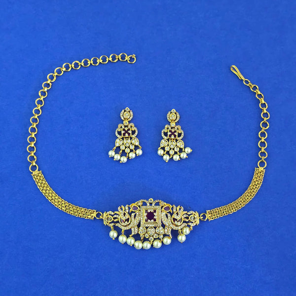 Antique Choker Necklace With Gold Plating || 230682