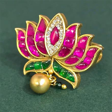 Antique Adjustable Ring With Matte Gold Plating || 230694