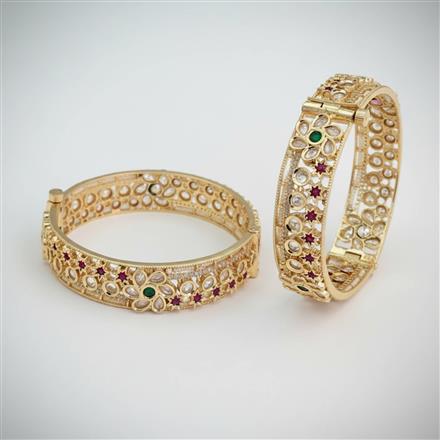 Kundan Openable Bangles With Carat Gold Plating (2x6) || 303363