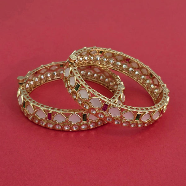 Kundan Openable Bangles With Carat Gold Plating (2x6) || 303365