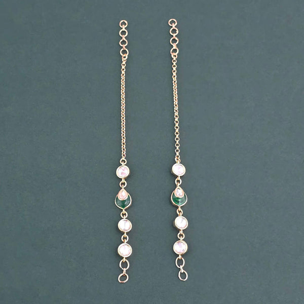 Kundan Classic Ear Chain With Carat Gold Plating || 303424