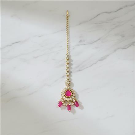 Kundan Moti Tikka With Mehndi Plating || 303476