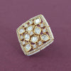 Kundan Adjustable Ring With Carat Gold Plating || 303479