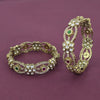 Kundan Classic Bangles With Mehndi Plating || 303480