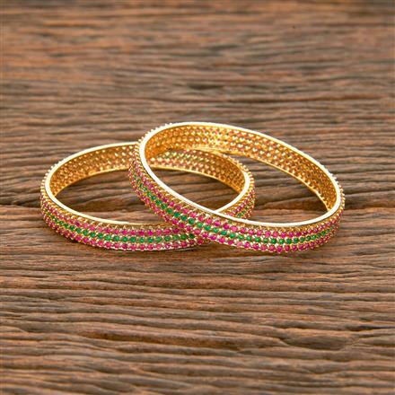 Cubic Zirconia Classic Bangles With Gold Plating || 430446