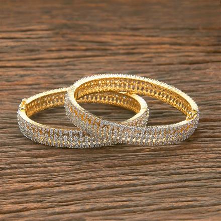 Cubic Zirconia Classic Bangles With 2 Tone Plating (2x6) || 431170