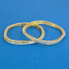 Cubic Zirconia Classic Bangles With 2 Tone Plating -(2x6) || 439745