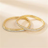 Cubic Zirconia Classic Bangles With 2 Tone Plating -(2x6) || 439745