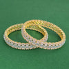 Cz Classic Bangles With 2 Tone Plating (2X6) || 440996