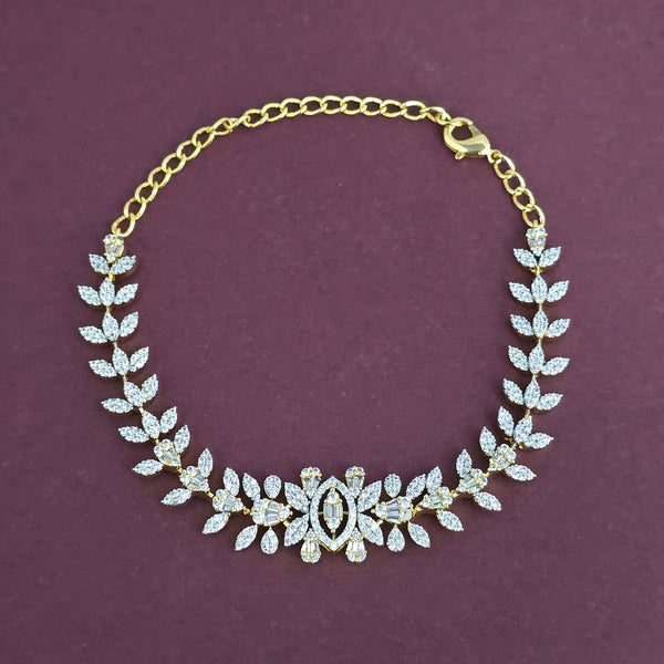 Cz Adjustable Bracelet With Carat 2 Tone Rhodium Plating || 442083