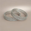 Cz Openable Bangles With Rhodium Plating (2x6) || 442179