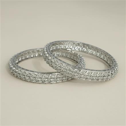 Cz Classic Bangles With Rhodium Plating - (2x606031125311) || 442222