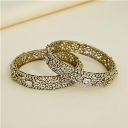 Cz Classic Bangles With Mehndi Plating (2x6) || 442301