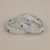 Cz Openable Bangles With Rhodium Plating (2x6) || 442709