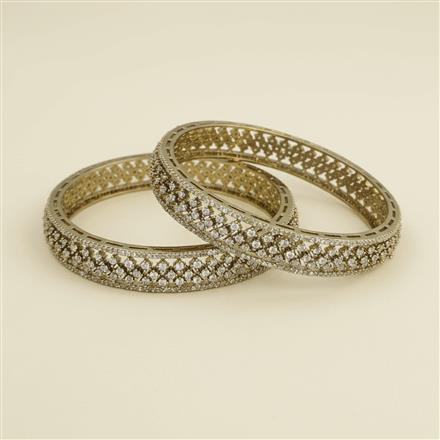 Cz Classic Bangles With Mehndi Plating (2x6) || 442711