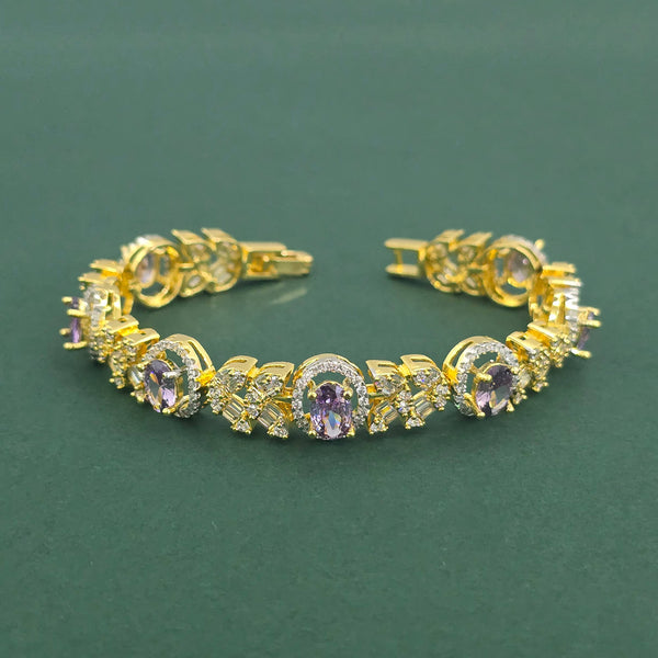 Cz Openable Bracelet With 2 Tone Plating || 442766