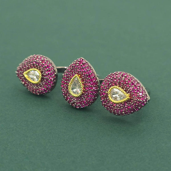 Cz Adjustable Ring With Black Plating || 442813