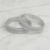 Cubic Zirconia Openable Bangles With Rhodium Plating (2x6) || 443030
