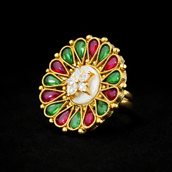 Antique Adjustable Ring With Gold Plating || 228444