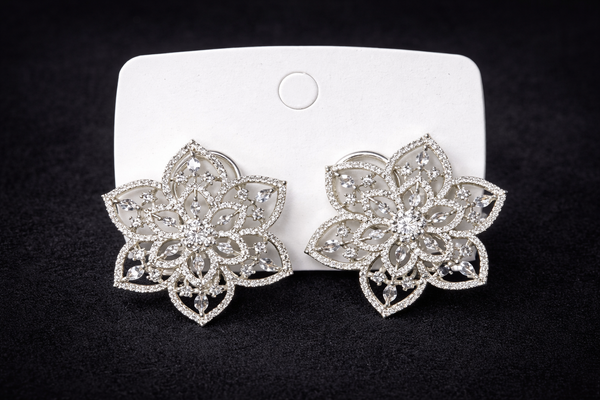 Cz Tops With Carat 2 Tone Rhodium Plating || 440982