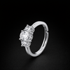 Cz Adjustable Ring With 2 Tone Rhodium Plating || 440856