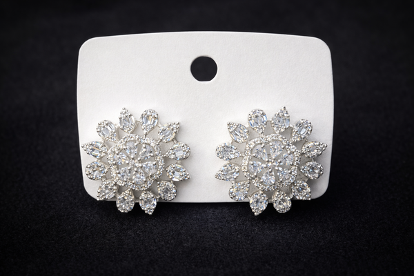 Cz Tops With Carat 2 Tone Rhodium Plating || 438598