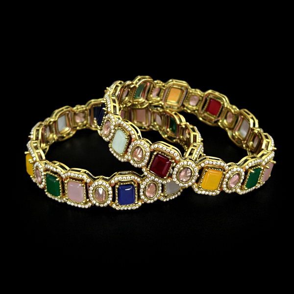Antique Classic Bangles With Mehndi Plating (2x6) || 227114