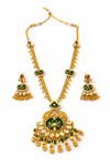 Antique Moti Necklace With Matte Gold Plating || 230666