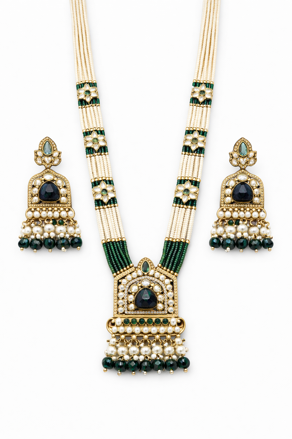 Antique Bandhai Pendant Set With Mehndi Plating || 230717