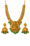 Antique Temple Necklace Set With Matte Gold Plating || 229063