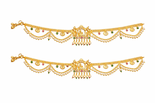 Antique Moti Payal With Gold Plating || 229171