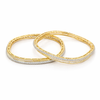 Cubic Zirconia Classic Bangles With 2 Tone Plating -(2x6) || 439745