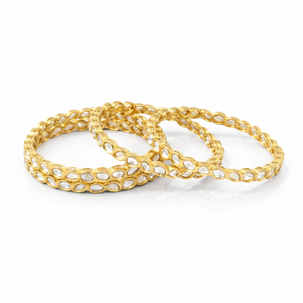Kundan Classic Bangles With Carat Gold Plating || 303415