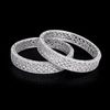 Cz Openable Bangles With Rhodium Plating (2x6) || 442179