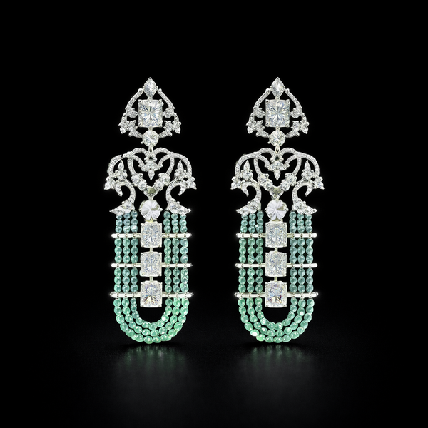 Cz Classic Earring With Rhodium Plating || 442601