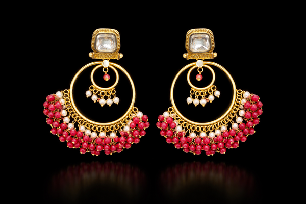 Indo Western Classic Earring With Mehndi Plating || 112397