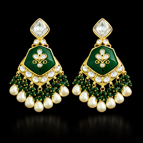 Indo Western Classic Earring With Mehndi Plating || 112292