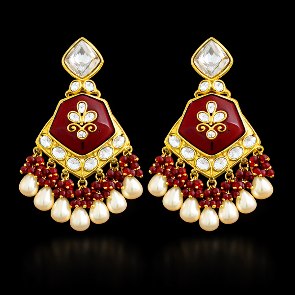 Indo Western Classic Earring With Mehndi Plating || 112292