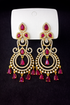 Cubic Zirconia Classic Earring With 2 Tone Plating || 440058