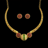 Antique Classic Necklace Set With Matte Gold Plating || 230125